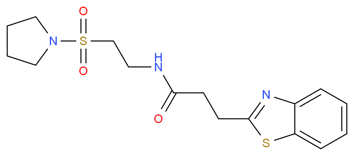 3-(1,3-benzothiazol-2-yl)-N-[2-(pyrrolidin-1-ylsulfonyl)ethyl]propanamide_Molecular_structure_CAS_)