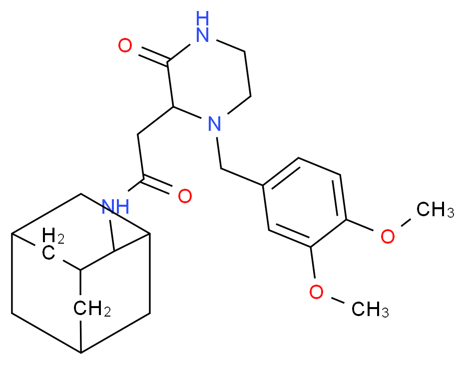 N-2-adamantyl-2-[1-(3,4-dimethoxybenzyl)-3-oxo-2-piperazinyl]acetamide_Molecular_structure_CAS_)