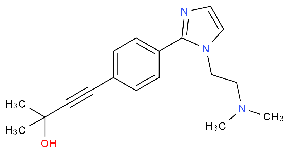 4-(4-{1-[2-(dimethylamino)ethyl]-1H-imidazol-2-yl}phenyl)-2-methylbut-3-yn-2-ol_Molecular_structure_CAS_)