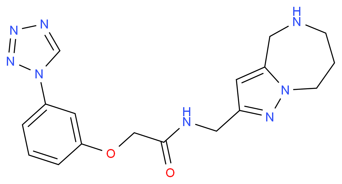 N-(5,6,7,8-tetrahydro-4H-pyrazolo[1,5-a][1,4]diazepin-2-ylmethyl)-2-[3-(1H-tetrazol-1-yl)phenoxy]acetamide_Molecular_structure_CAS_)