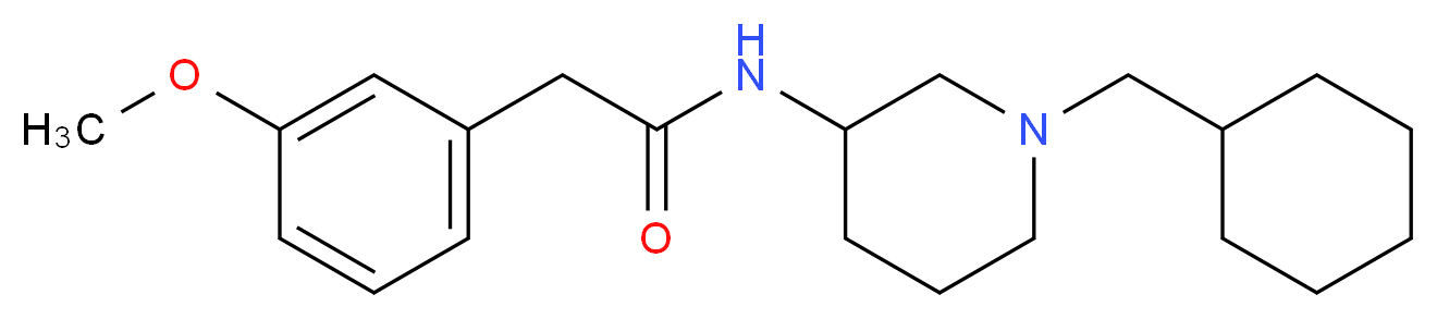 N-[1-(cyclohexylmethyl)-3-piperidinyl]-2-(3-methoxyphenyl)acetamide_Molecular_structure_CAS_)