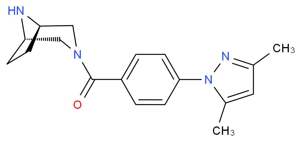 (1R*,5S*)-3-[4-(3,5-dimethyl-1H-pyrazol-1-yl)benzoyl]-3,8-diazabicyclo[3.2.1]octane_Molecular_structure_CAS_)