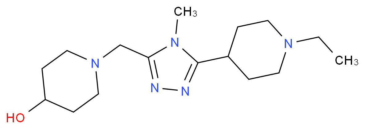 1-{[5-(1-ethylpiperidin-4-yl)-4-methyl-4H-1,2,4-triazol-3-yl]methyl}piperidin-4-ol_Molecular_structure_CAS_)