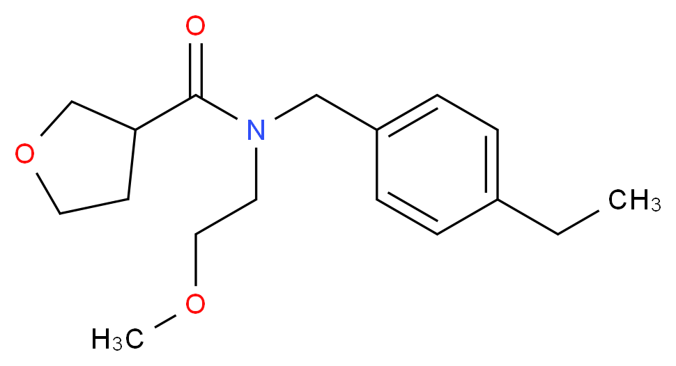 N-(4-ethylbenzyl)-N-(2-methoxyethyl)tetrahydrofuran-3-carboxamide_Molecular_structure_CAS_)