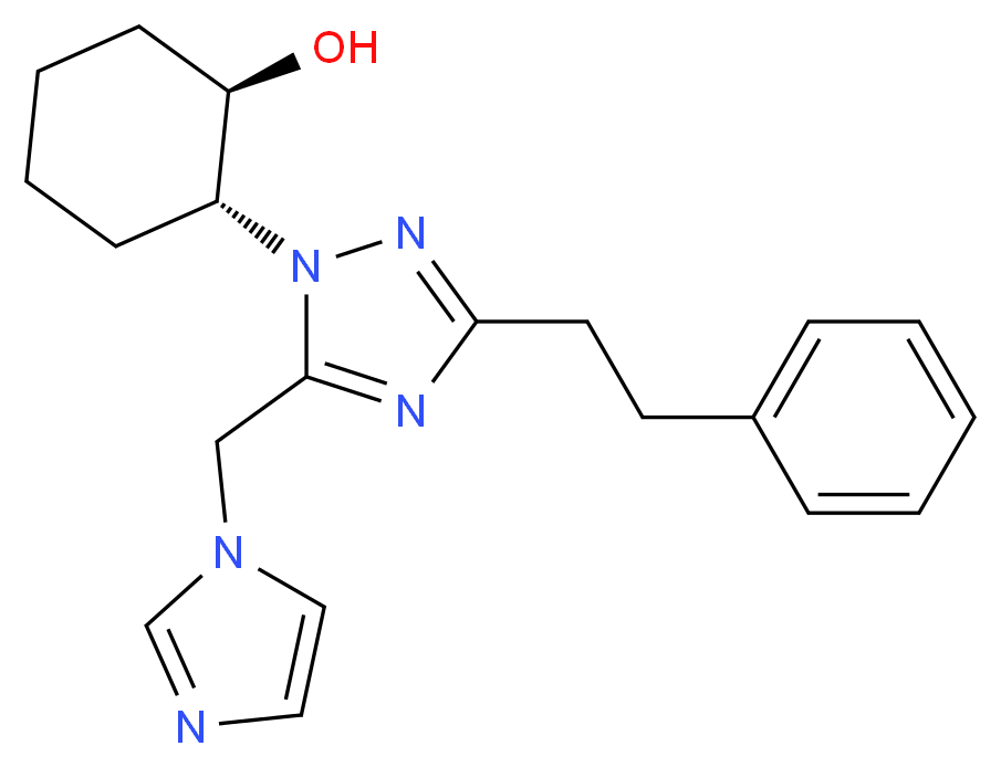 (1R*,2R*)-2-[5-(1H-imidazol-1-ylmethyl)-3-(2-phenylethyl)-1H-1,2,4-triazol-1-yl]cyclohexanol_Molecular_structure_CAS_)