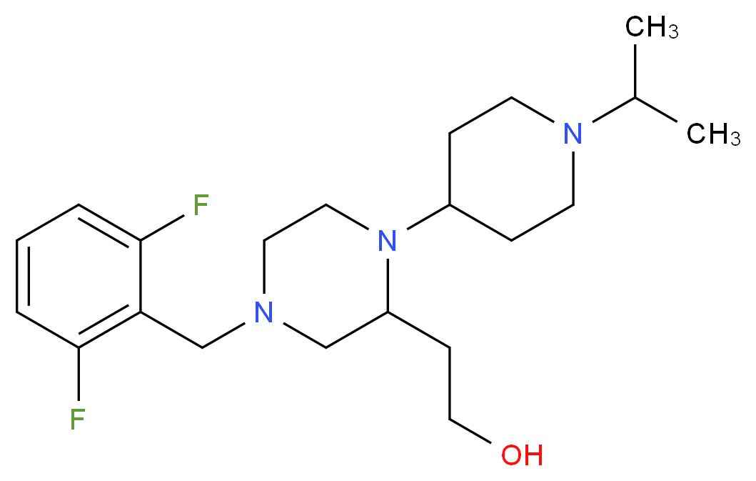 2-[4-(2,6-difluorobenzyl)-1-(1-isopropyl-4-piperidinyl)-2-piperazinyl]ethanol_Molecular_structure_CAS_)