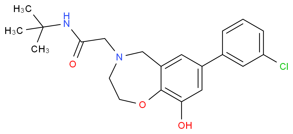 N-(tert-butyl)-2-[7-(3-chlorophenyl)-9-hydroxy-2,3-dihydro-1,4-benzoxazepin-4(5H)-yl]acetamide_Molecular_structure_CAS_)