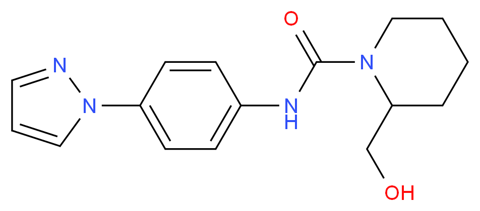 2-(hydroxymethyl)-N-[4-(1H-pyrazol-1-yl)phenyl]piperidine-1-carboxamide_Molecular_structure_CAS_)