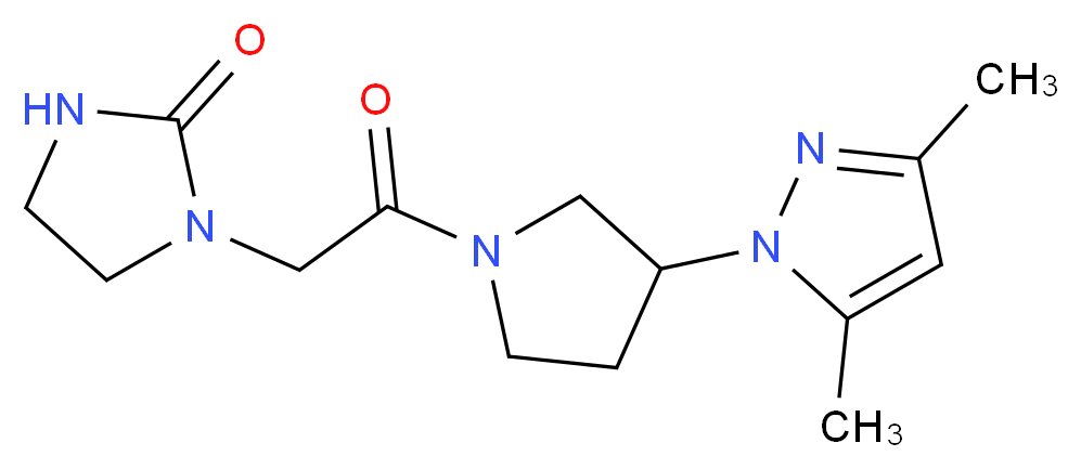 1-{2-[3-(3,5-dimethyl-1H-pyrazol-1-yl)pyrrolidin-1-yl]-2-oxoethyl}imidazolidin-2-one_Molecular_structure_CAS_)