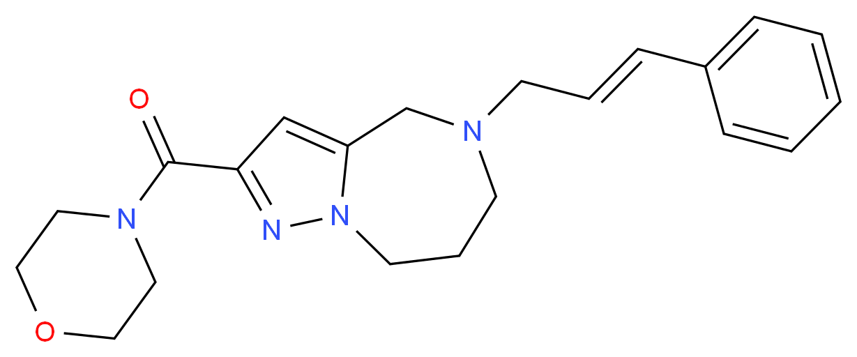 2-(morpholin-4-ylcarbonyl)-5-[(2E)-3-phenylprop-2-en-1-yl]-5,6,7,8-tetrahydro-4H-pyrazolo[1,5-a][1,4]diazepine_Molecular_structure_CAS_)