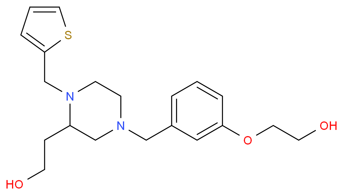 2-[4-[3-(2-hydroxyethoxy)benzyl]-1-(2-thienylmethyl)-2-piperazinyl]ethanol_Molecular_structure_CAS_)