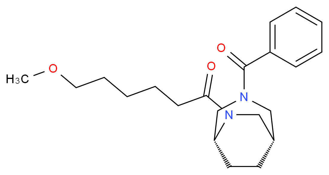 (1S*,5R*)-3-benzoyl-6-(6-methoxyhexanoyl)-3,6-diazabicyclo[3.2.2]nonane_Molecular_structure_CAS_)