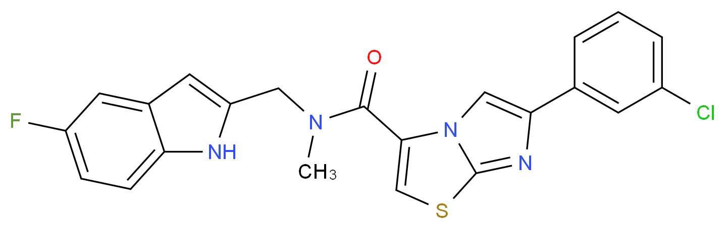 6-(3-chlorophenyl)-N-[(5-fluoro-1H-indol-2-yl)methyl]-N-methylimidazo[2,1-b][1,3]thiazole-3-carboxamide_Molecular_structure_CAS_)
