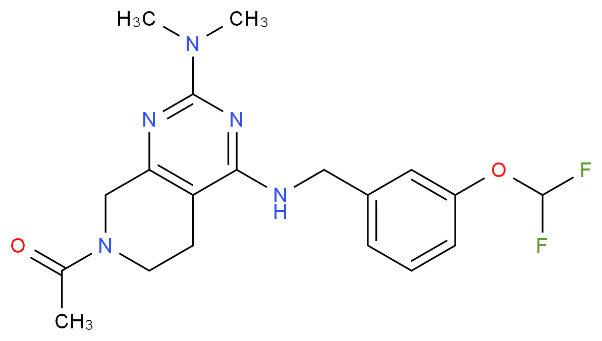 7-acetyl-N~4~-[3-(difluoromethoxy)benzyl]-N~2~,N~2~-dimethyl-5,6,7,8-tetrahydropyrido[3,4-d]pyrimidine-2,4-diamine_Molecular_structure_CAS_)