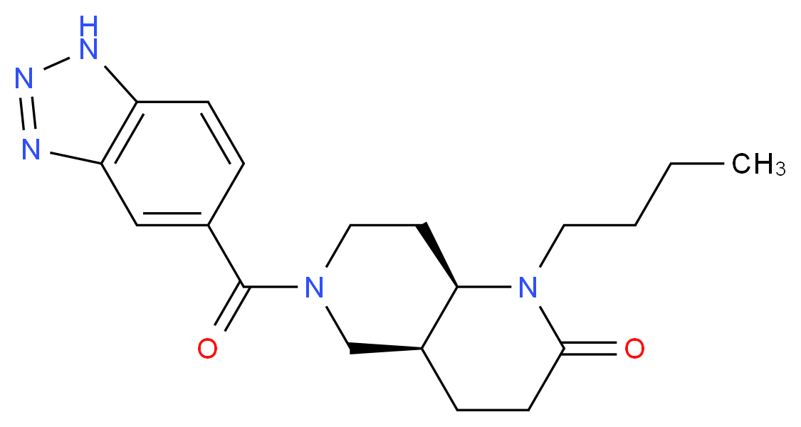 (4aS*,8aR*)-6-(1H-1,2,3-benzotriazol-5-ylcarbonyl)-1-butyloctahydro-1,6-naphthyridin-2(1H)-one_Molecular_structure_CAS_)