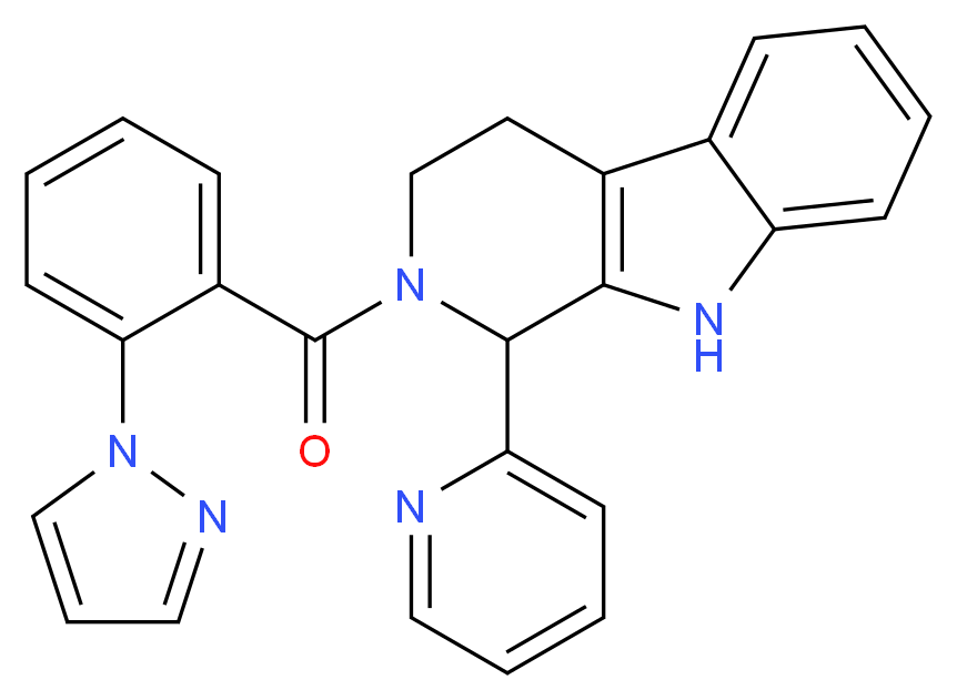 2-[2-(1H-pyrazol-1-yl)benzoyl]-1-(2-pyridinyl)-2,3,4,9-tetrahydro-1H-beta-carboline_Molecular_structure_CAS_)
