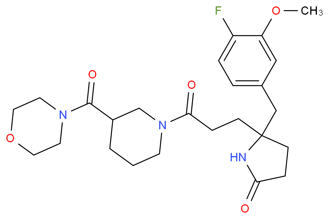 5-(4-fluoro-3-methoxybenzyl)-5-{3-[3-(4-morpholinylcarbonyl)-1-piperidinyl]-3-oxopropyl}-2-pyrrolidinone_Molecular_structure_CAS_)