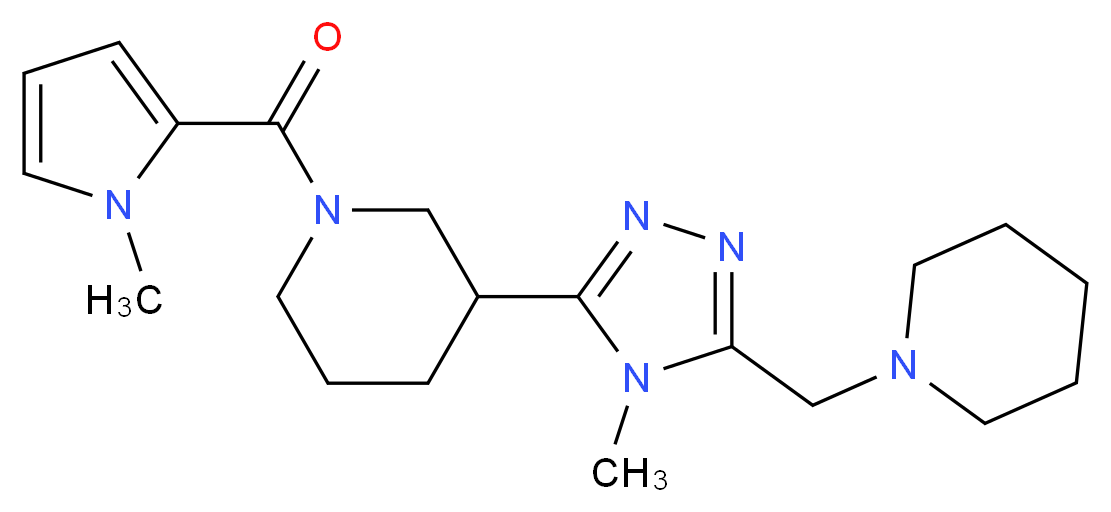 3-[4-methyl-5-(piperidin-1-ylmethyl)-4H-1,2,4-triazol-3-yl]-1-[(1-methyl-1H-pyrrol-2-yl)carbonyl]piperidine_Molecular_structure_CAS_)
