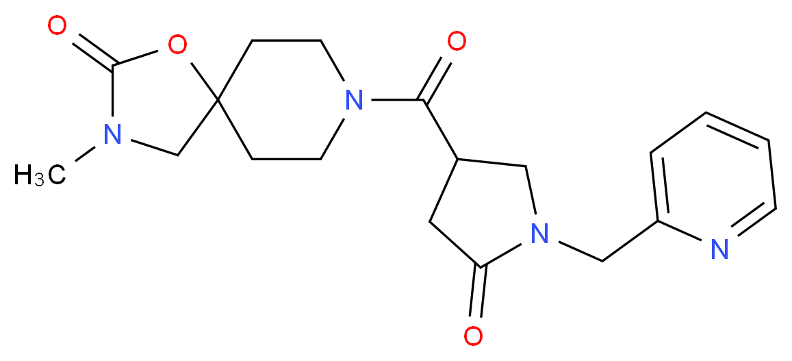 3-methyl-8-{[5-oxo-1-(2-pyridinylmethyl)-3-pyrrolidinyl]carbonyl}-1-oxa-3,8-diazaspiro[4.5]decan-2-one_Molecular_structure_CAS_)
