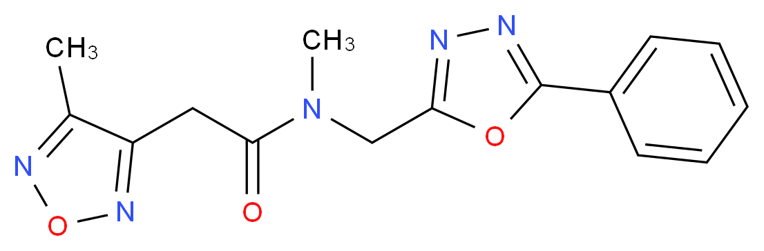 N-methyl-2-(4-methyl-1,2,5-oxadiazol-3-yl)-N-[(5-phenyl-1,3,4-oxadiazol-2-yl)methyl]acetamide_Molecular_structure_CAS_)