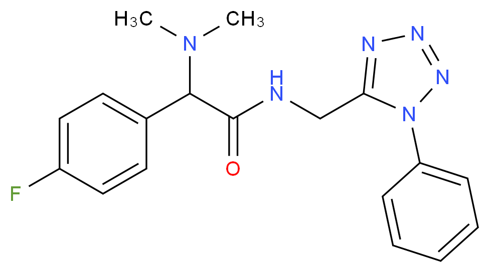 2-(dimethylamino)-2-(4-fluorophenyl)-N-[(1-phenyl-1H-tetrazol-5-yl)methyl]acetamide_Molecular_structure_CAS_)