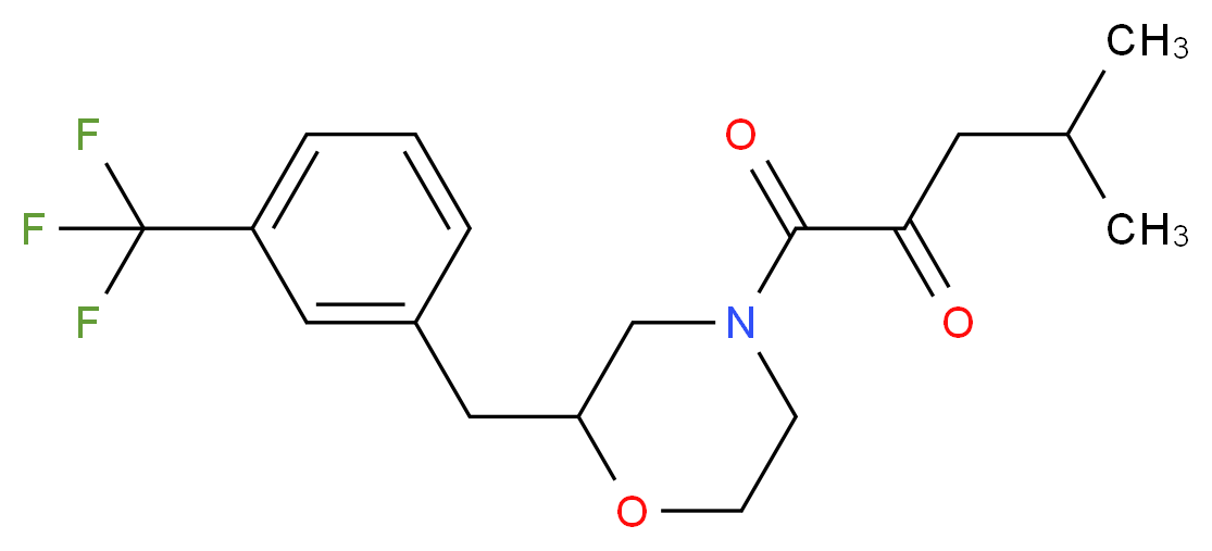 4-methyl-1-oxo-1-{2-[3-(trifluoromethyl)benzyl]-4-morpholinyl}-2-pentanone_Molecular_structure_CAS_)