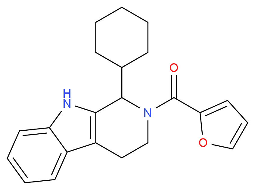 1-cyclohexyl-2-(2-furoyl)-2,3,4,9-tetrahydro-1H-beta-carboline_Molecular_structure_CAS_)