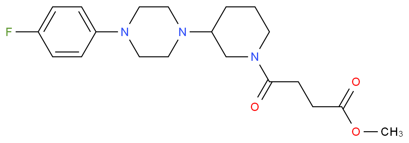 methyl 4-{3-[4-(4-fluorophenyl)-1-piperazinyl]-1-piperidinyl}-4-oxobutanoate_Molecular_structure_CAS_)