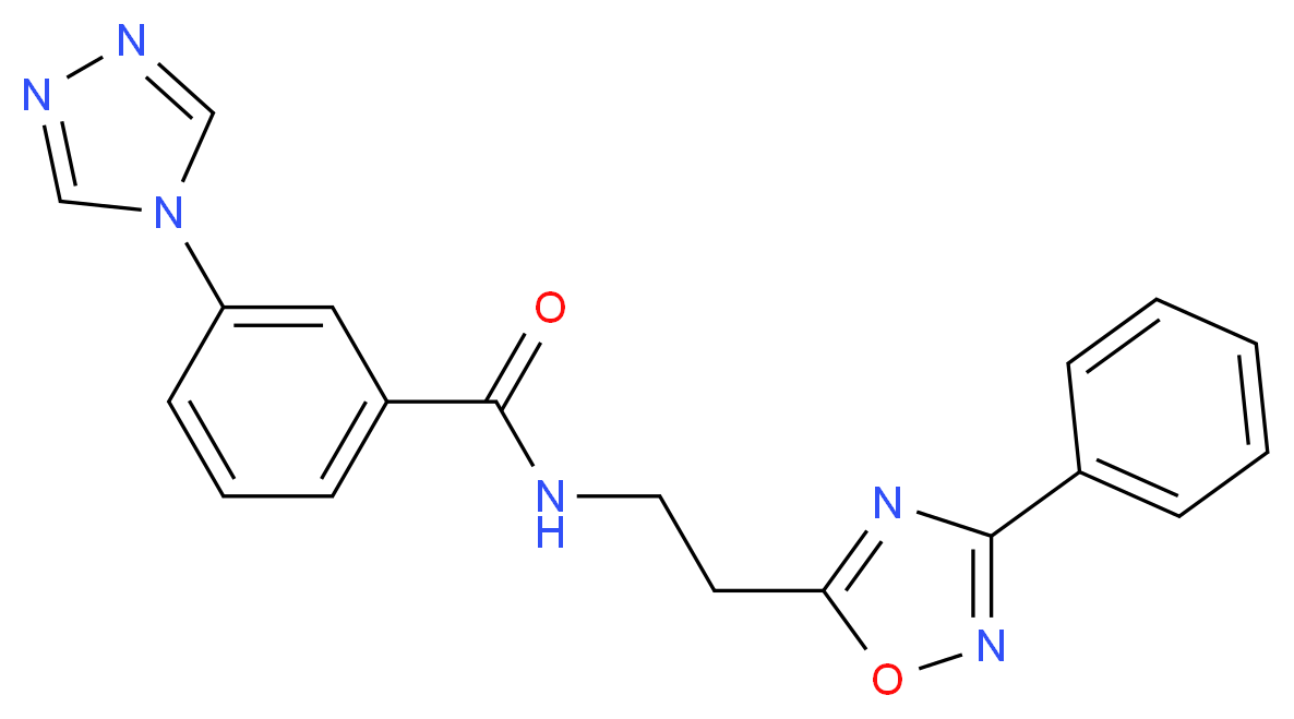 N-[2-(3-phenyl-1,2,4-oxadiazol-5-yl)ethyl]-3-(4H-1,2,4-triazol-4-yl)benzamide_Molecular_structure_CAS_)