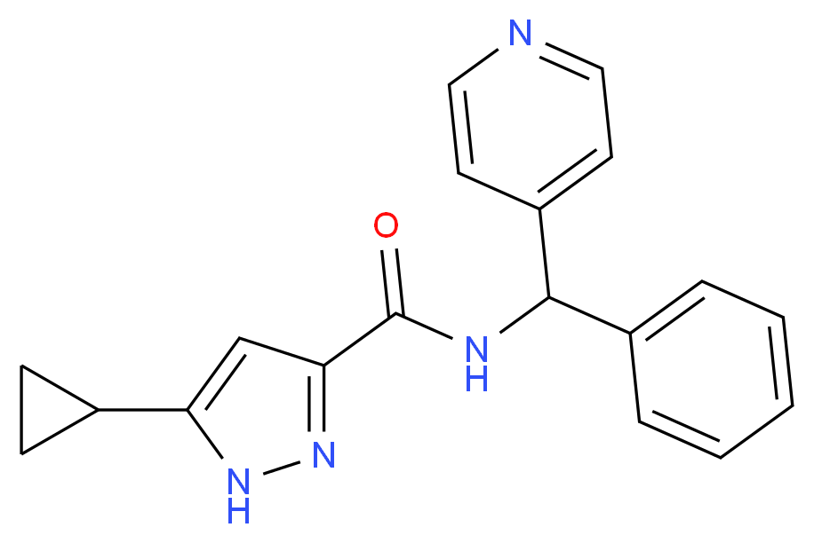 5-cyclopropyl-N-[phenyl(pyridin-4-yl)methyl]-1H-pyrazole-3-carboxamide_Molecular_structure_CAS_)