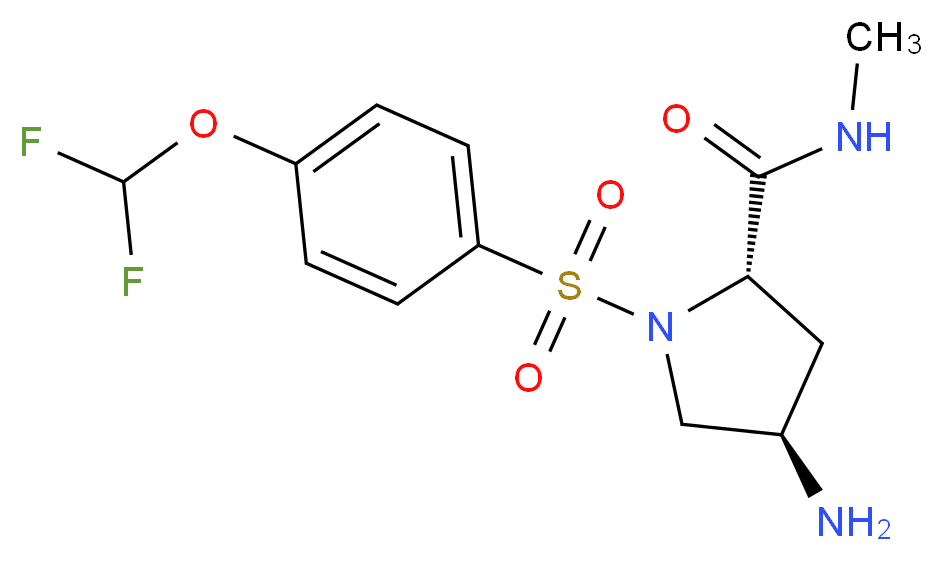 (4R)-4-amino-1-{[4-(difluoromethoxy)phenyl]sulfonyl}-N-methyl-L-prolinamide_Molecular_structure_CAS_)