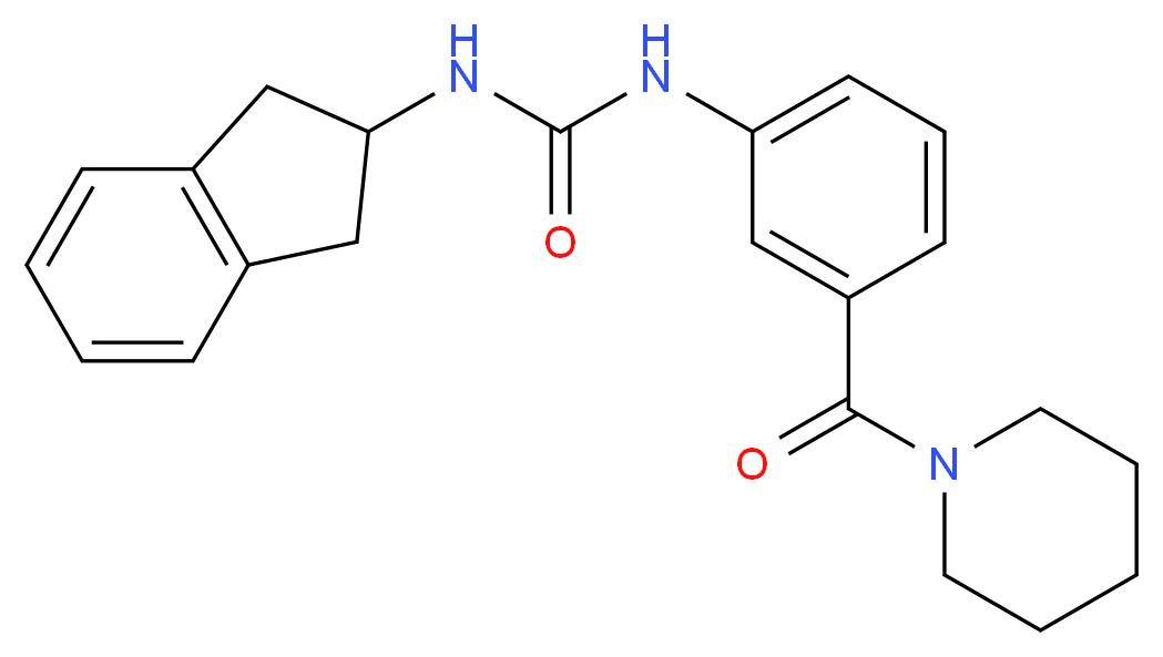 N-(2,3-dihydro-1H-inden-2-yl)-N'-[3-(piperidin-1-ylcarbonyl)phenyl]urea_Molecular_structure_CAS_)