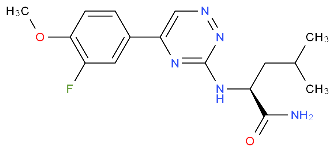 N~2~-[5-(3-fluoro-4-methoxyphenyl)-1,2,4-triazin-3-yl]-L-leucinamide_Molecular_structure_CAS_)