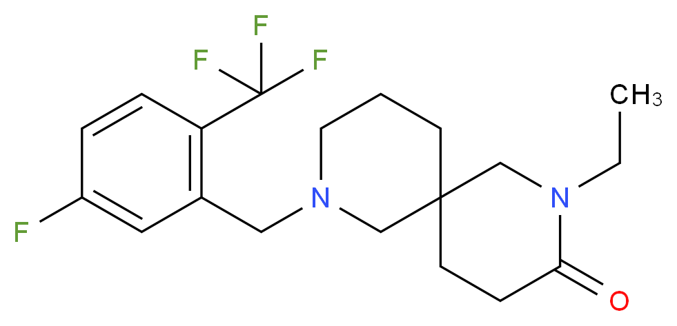 2-ethyl-8-[5-fluoro-2-(trifluoromethyl)benzyl]-2,8-diazaspiro[5.5]undecan-3-one_Molecular_structure_CAS_)