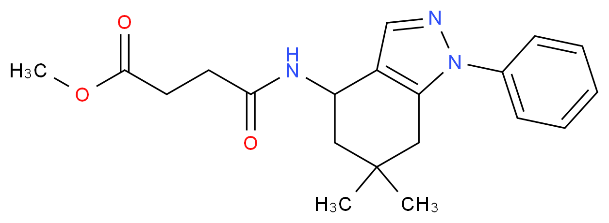 methyl 4-[(6,6-dimethyl-1-phenyl-4,5,6,7-tetrahydro-1H-indazol-4-yl)amino]-4-oxobutanoate_Molecular_structure_CAS_)