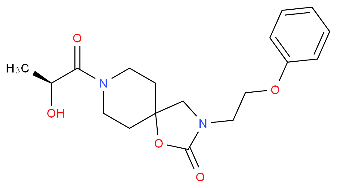 8-[(2S)-2-hydroxypropanoyl]-3-(2-phenoxyethyl)-1-oxa-3,8-diazaspiro[4.5]decan-2-one_Molecular_structure_CAS_)