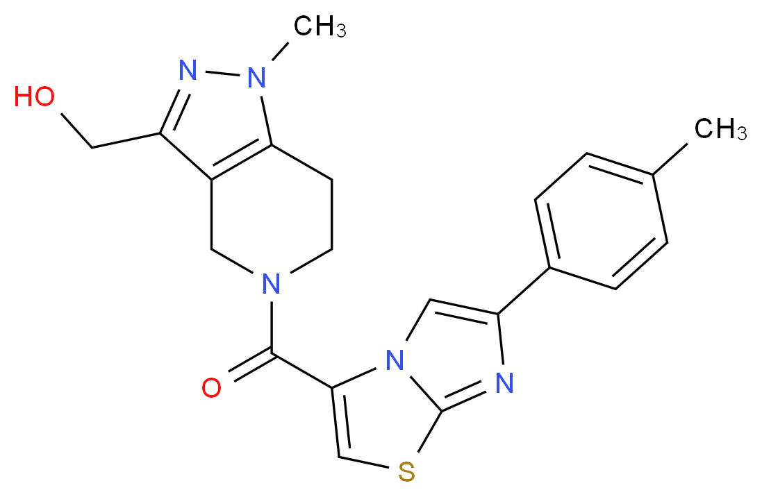 (1-methyl-5-{[6-(4-methylphenyl)imidazo[2,1-b][1,3]thiazol-3-yl]carbonyl}-4,5,6,7-tetrahydro-1H-pyrazolo[4,3-c]pyridin-3-yl)methanol_Molecular_structure_CAS_)