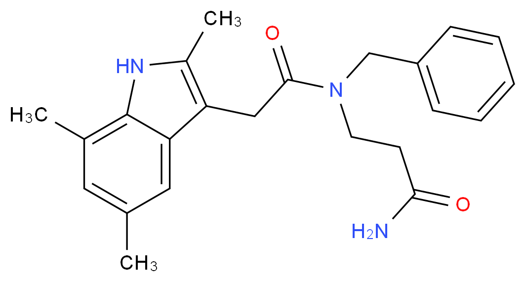 N~3~-benzyl-N~3~-[(2,5,7-trimethyl-1H-indol-3-yl)acetyl]-beta-alaninamide_Molecular_structure_CAS_)
