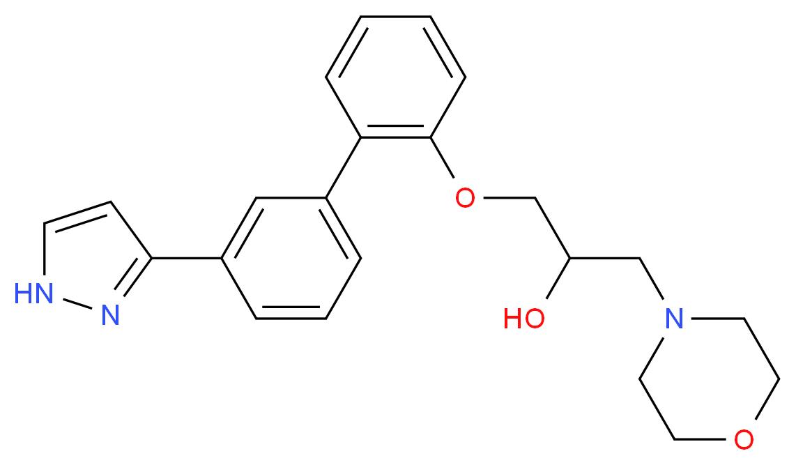 1-(4-morpholinyl)-3-{[3'-(1H-pyrazol-3-yl)-2-biphenylyl]oxy}-2-propanol_Molecular_structure_CAS_)