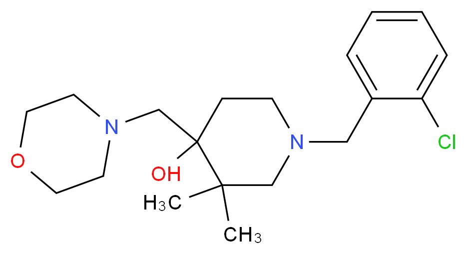 1-(2-chlorobenzyl)-3,3-dimethyl-4-(morpholin-4-ylmethyl)piperidin-4-ol_Molecular_structure_CAS_)