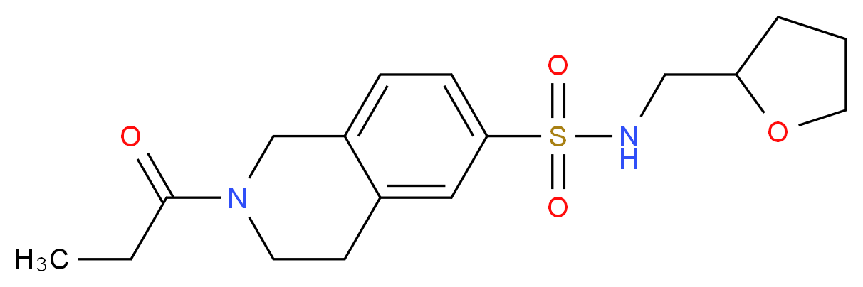 2-propionyl-N-(tetrahydrofuran-2-ylmethyl)-1,2,3,4-tetrahydroisoquinoline-6-sulfonamide_Molecular_structure_CAS_)