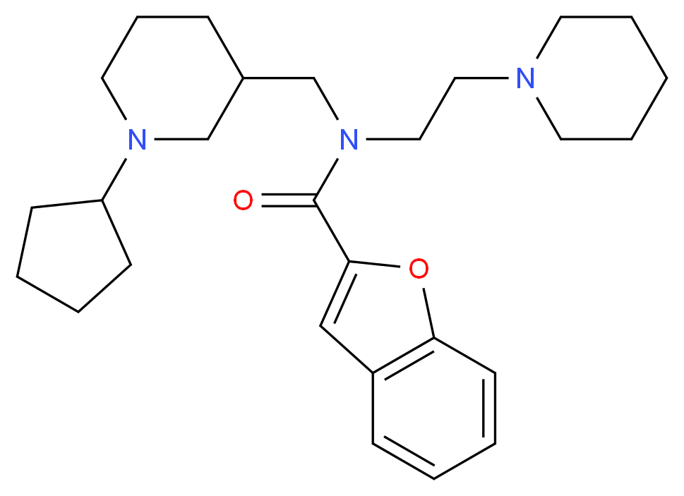 N-[(1-cyclopentyl-3-piperidinyl)methyl]-N-[2-(1-piperidinyl)ethyl]-1-benzofuran-2-carboxamide_Molecular_structure_CAS_)