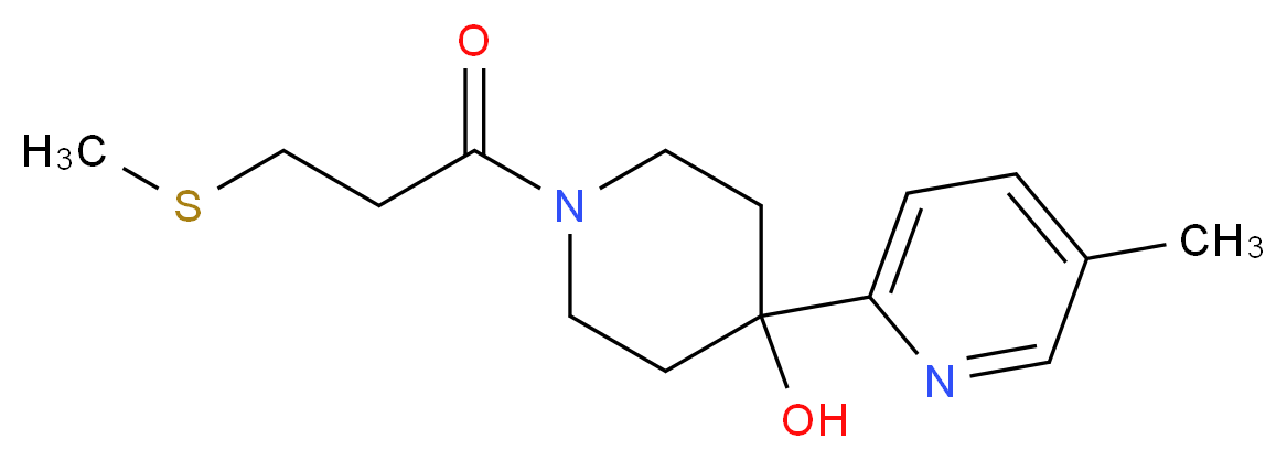 4-(5-methylpyridin-2-yl)-1-[3-(methylthio)propanoyl]piperidin-4-ol_Molecular_structure_CAS_)