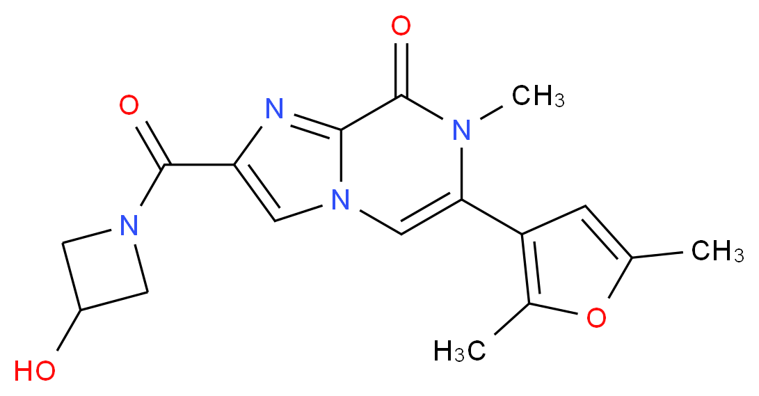 6-(2,5-dimethyl-3-furyl)-2-[(3-hydroxyazetidin-1-yl)carbonyl]-7-methylimidazo[1,2-a]pyrazin-8(7H)-one_Molecular_structure_CAS_)