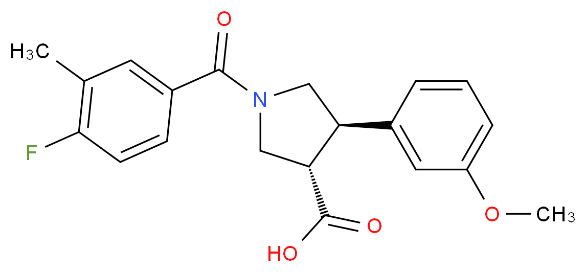 (3S*,4R*)-1-(4-fluoro-3-methylbenzoyl)-4-(3-methoxyphenyl)pyrrolidine-3-carboxylic acid_Molecular_structure_CAS_)