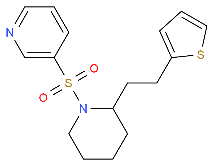 3-({2-[2-(2-thienyl)ethyl]-1-piperidinyl}sulfonyl)pyridine_Molecular_structure_CAS_)