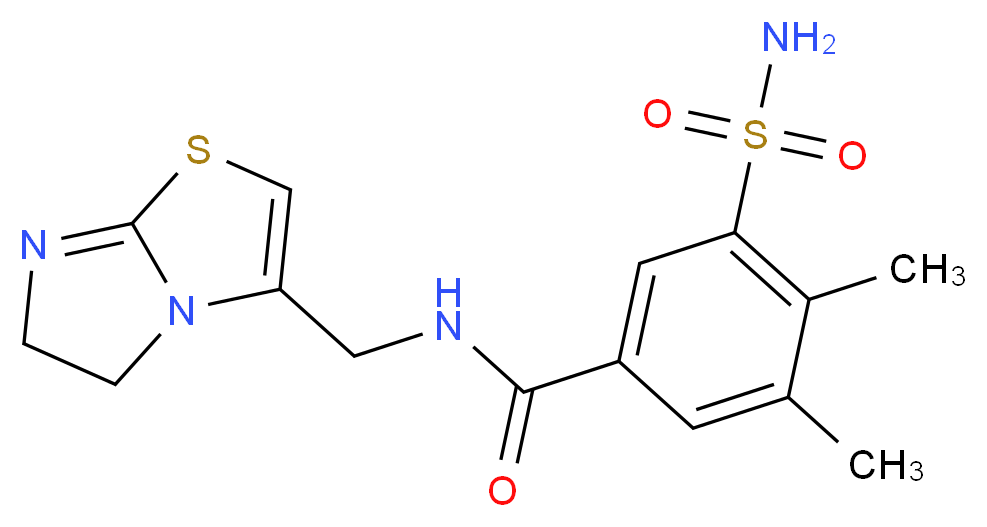 3-(aminosulfonyl)-N-(5,6-dihydroimidazo[2,1-b][1,3]thiazol-3-ylmethyl)-4,5-dimethylbenzamide_Molecular_structure_CAS_)