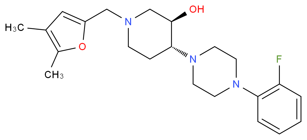 (3R*,4R*)-1-[(4,5-dimethyl-2-furyl)methyl]-4-[4-(2-fluorophenyl)-1-piperazinyl]-3-piperidinol_Molecular_structure_CAS_)
