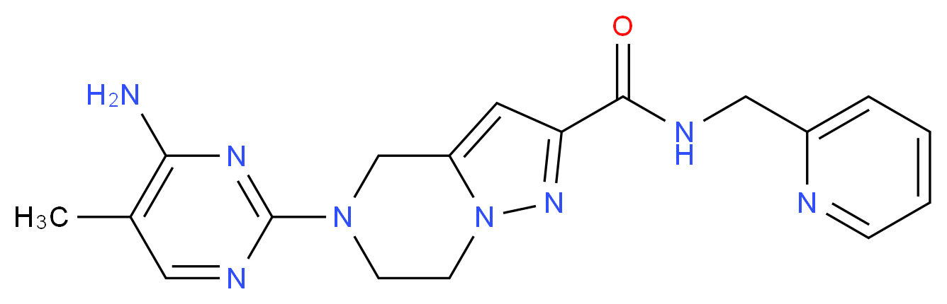 5-(4-amino-5-methylpyrimidin-2-yl)-N-(pyridin-2-ylmethyl)-4,5,6,7-tetrahydropyrazolo[1,5-a]pyrazine-2-carboxamide_Molecular_structure_CAS_)