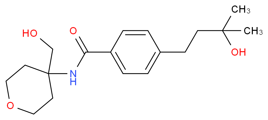 4-(3-hydroxy-3-methylbutyl)-N-[4-(hydroxymethyl)tetrahydro-2H-pyran-4-yl]benzamide_Molecular_structure_CAS_)